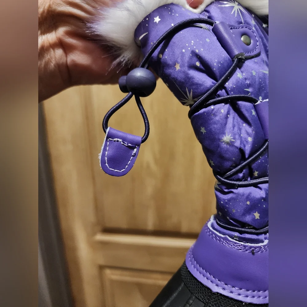 Demim Paris Purple and Black Rain & Snow Boots for All-Weather Adventures